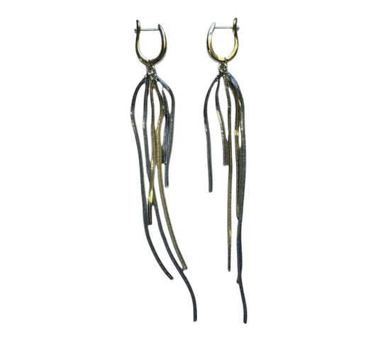 ARETE COLGANTE DORADO & PLATA